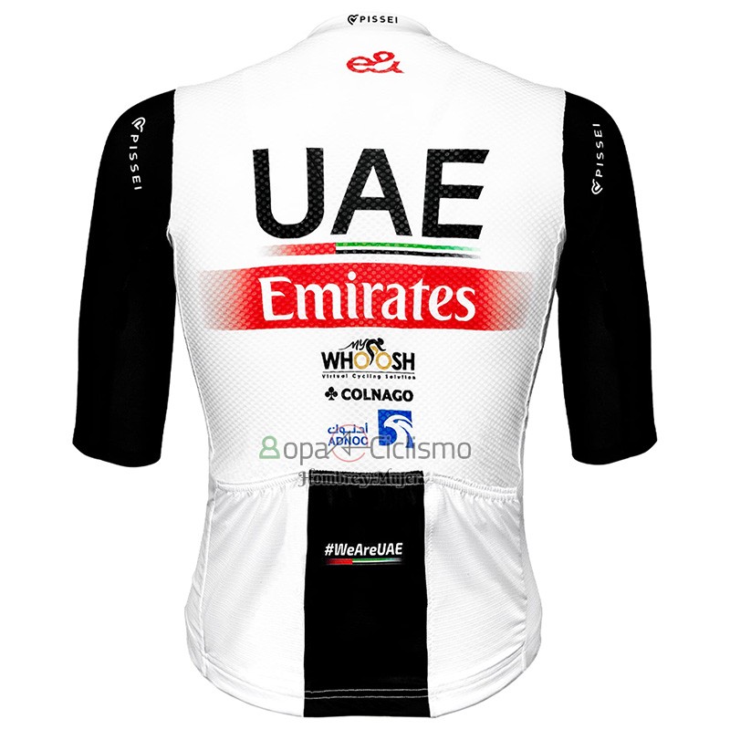 Uae Team Emirates Ropa Ciclismo Culotte Corto 2023 Mangas Cortas Negro Blanco